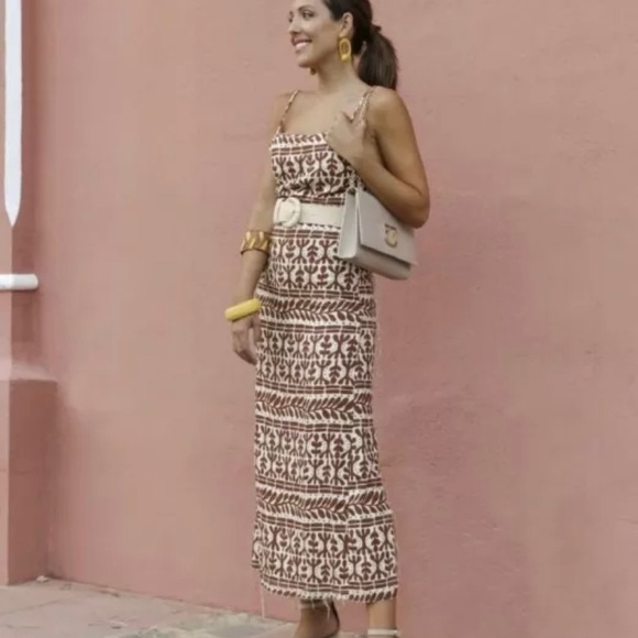 Zara Printed Linen Blend Dress - Picture 14 of 14